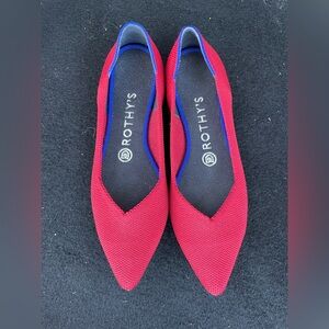 Rothy’s The Point Red Pointed Toe Knit Flats